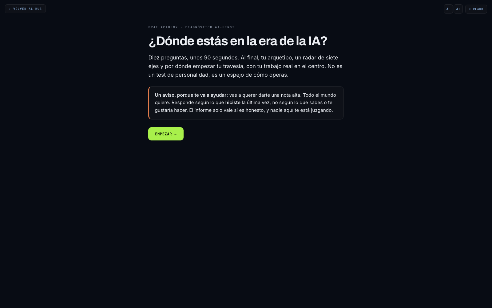 Diagnóstico que mide el punto de partida del equipo